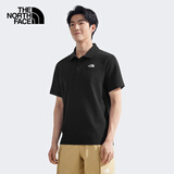 The North Face北面短袖Polo男女户外舒适透气8EY7 黑色/JK3 XXL