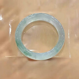 冰种飘花翡翠玉手镯A货玻璃种贵妃正圈翡翠玉镯缅甸翡翠手镯 内径54mm