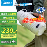 美的（Midea）【国家补贴】电热水壶便携式烧水壶家用旅行户外大容量恒温保温杯316L不锈钢电热水杯DB12X18-PRO