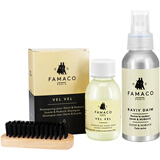 FAMACO翻毛皮清洁剂反绒皮清洗液磨砂皮麂皮牛巴戈大黄靴去污保养护理剂 100ml+0234保养增艳剂