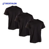 迪卡侬（DECATHLON）凉感短袖速干衣T恤男上衣运动透气半袖宽松训练健身跑步FICM 黑色T恤3件套 L (欧码版型，建议拍小一码)