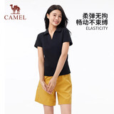 骆驼（CAMEL）户外速干T恤女春夏V领短袖上衣弹力显瘦透气POLO衫A25BZ01057