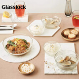 Glasslock碗进口加厚大容量耐热沙拉碗圆形微波炉汤碗蒸蛋泡面碗套装 3件套