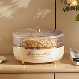 范爷家 轻奢干果盒 双层可旋转密封收纳盒坚果水果家用客厅糖果盘零食盒