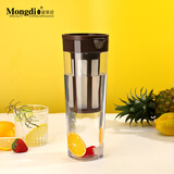 Mongdio冷萃咖啡壶冷萃瓶咖啡过滤壶冷泡果茶壶冰箱冷水壶冷萃杯 棕色冷萃壶 1100ml