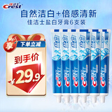 佳洁士盐白清凉薄荷香型含氟牙膏清新口气含氟防蛀 90g*6