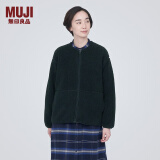 无印良品（MUJI）女式  长毛抓绒 夹克 短款外套女  简约风 BB2NSA3A 深藏青色 L(165/88A)