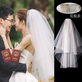 青苇 万圣节装饰僵尸新娘头纱结婚领证登记头纱新娘结婚双层裸纱素纱