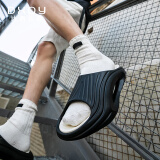 达西先森云撵 凉拖鞋男士踩屎感运动时尚沙滩厚底户外穿拖鞋男 黑白42-43