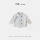 嘟嘟家儿童衬衫春季新款男童衬衣童装洋气女童春装衣服宝宝上衣 条纹100