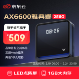 京东云无线宝AX6600雅典娜256G 家用路由器 WIFI6 高通5核 1G内存 LED点阵屏 三频Mesh