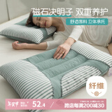 艾薇决明子磁石硬枕头枕芯护颈椎助睡眠 一只装 水绿 48*74cm