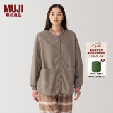 无印良品（MUJI）女式抓绒开衫 女士睡衣上衣可外穿外套 单件家居服秋冬长袖女装 深咖啡色 L（165/88A）