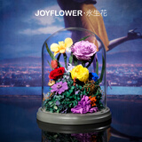 JoyFlower永生花玫瑰花玻璃罩礼盒情人节生日礼物送女生朋友老婆闺蜜高级感