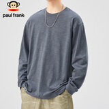 大嘴猴（paul frank）长袖t恤男春季休闲宽松纯棉卫衣男士打底衫百搭上衣 深灰色 3XL 