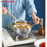 PENSOFAL潘瑟弗韩式汤锅拉面锅泡面锅22cm430不锈钢通用无涂层双耳汤锅