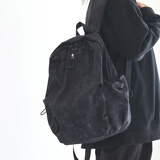 丛林鸟ins日系新款百搭书包女大学生日韩初高中生双肩包大容量简约背包 黑色 大号