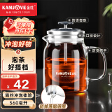 金灶（KAMJOVE） 小青柑玻璃茶壶泡茶壶 耐热玻璃茶具 茶水分离杯花茶壶飘逸杯 A76 560ml