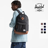 Herschel加拿大赫行 经典系列Heritage男女书包通勤包双肩背包 经典黑色/褐色皮革 24升