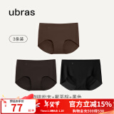 ubras【店铺推荐】无尺码女士内裤抗菌裆无痕内裤女高弹升级包臀 升级咖啡粉末+蜜茶棕+黑色 3条 均码 90-130斤