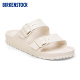 BIRKENSTOCK勃肯德国进口男女款EVA时尚外穿Arizona双扣沙滩拖鞋 白色/蛋壳白窄版1027384 37