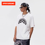 SPRAYGROUND鲨鱼嘴涂鸦印花短袖T恤男美式潮流休闲宽松半袖体恤情侣上衣 本白 S
