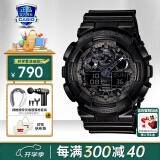 卡西欧（CASIO）男表黑金G-SHOCK双显运动防水时尚腕表 GA-100CF-1APR拆弹专家