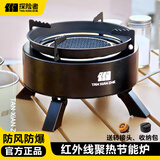 探险者卡式炉户外炉具分体式露营野餐红外线防风防爆卡磁炉全套带锅 钛砂黑红外线炉【送收纳包】