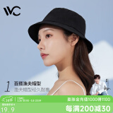 VVC渔夫帽新品春夏季防晒遮阳帽女黑色防晒帽情侣款帽子 亲子成人-黑色 均码