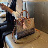 IT MANCLACYK轻奢真皮气质女士手提包包2025韩版新款高级感大容量单肩大包包潮 小花AB面（现货） 精美礼盒套装