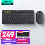 罗技（Logitech）时尚系列K380蓝牙键盘 无线键盘Mac笔记本平板IPAD电脑静音键盘安卓手机多设备超薄便携巧克力按键 黑色-键鼠套装