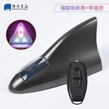 太阳能led爆闪灯汽车鲨鱼鳍天线车顶通用防追尾改装领航灯车装饰 强磁吸款【18灯爆闪】带遥控_灰