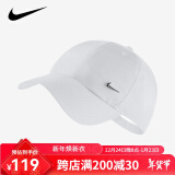 耐克（NIKE） 帽子 网球帽子男女户外运动帽高尔夫遮阳帽可调节鸭舌帽 经典白色943092-100