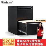 万度（Wan Du）卡箱钢制文件柜矮柜二斗三斗四斗卡箱卡片A4挂劳柜抽屉FC档案柜 黑色二斗卡箱