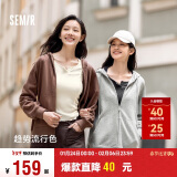 森马（Semir）梅花系列外套女宽松插肩袖刺绣2024秋季休闲连帽夹克109524108001