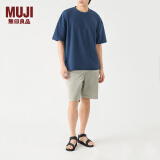 无印良品（MUJI）男式 棉弹力斜纹短裤 男士裤子休闲裤运动裤男生款 AED91C3S 银灰色 L