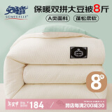 安睡宝（SOMERELLE）A类10%大豆纤维被冬季被芯加厚秋冬被子约8斤200*230cm 白拼绿