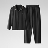 蕉内301H睡衣男女士纯棉情侣家居服长袖套装吸湿速干春秋季软棉棉内衣 【男】黑色 XL