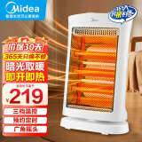 美的（Midea） 取暖器家用小太阳远红外烤火炉电暖气速热安全防烫办公室省电小型取暖炉暖脚神器 【三档可摇头款】NS12-15B