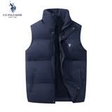 U.S. POLO ASSN.羽绒棉马甲男秋冬季户外防风百搭坎肩保暖背心男外套 深蓝 2XL 