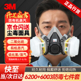 3M防毒面具防尘口罩工业粉尘化工喷漆农药印刷有毒害专用6200+6003