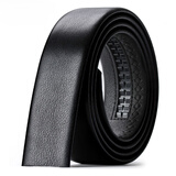 华臣羊无头皮带男牛皮带条自动扣商务休闲裤腰带潮 黑色 120cm