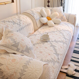 妙紫纯棉沙发垫坐垫子 法式全棉四季通用布艺防滑沙发套罩盖布巾 暗香(暗香浮动伴雅居) 70*70cm