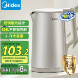 美的（Midea）【国家补贴】电热水壶烧水壶热水壶 316L不锈钢 1500W功率 双钢内胆  1.7L大容量MK-SHM1730-PRO