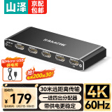 山泽（SAMZHE）HDMI2.0分配器一分四4K60Hz1进4出高清分屏笔记本电脑台式机接电视显示器投影仪/一分二/三FP46