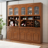 迈林（MaiLin）餐边柜实木酒柜现代简约储物柜中式靠墙收纳柜茶水碗柜置物组合柜 胡桃色 二门0.82米