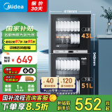 美的（Midea）家用立式消毒柜 高温二星级94L大容量四层碗柜碗筷消毒柜 100R05