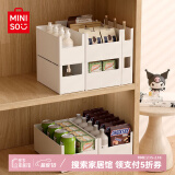 名创优品MINISO桌面收纳盒家用橱柜直角储物盒多功能零食整理箱 深柜家居组合六件套