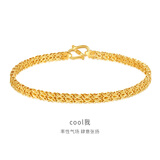 金至尊（3D-GOLD)cool我999足金手链ins风个性百搭黄金手链送女友老婆生日礼物计价 金重7.29克（配珠宝礼盒）