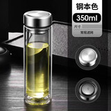 钢化玻璃杯500ml耐摔高温硼硅双层玻璃杯男士茶杯 298块钱-350容量双层钢 0ml 0只